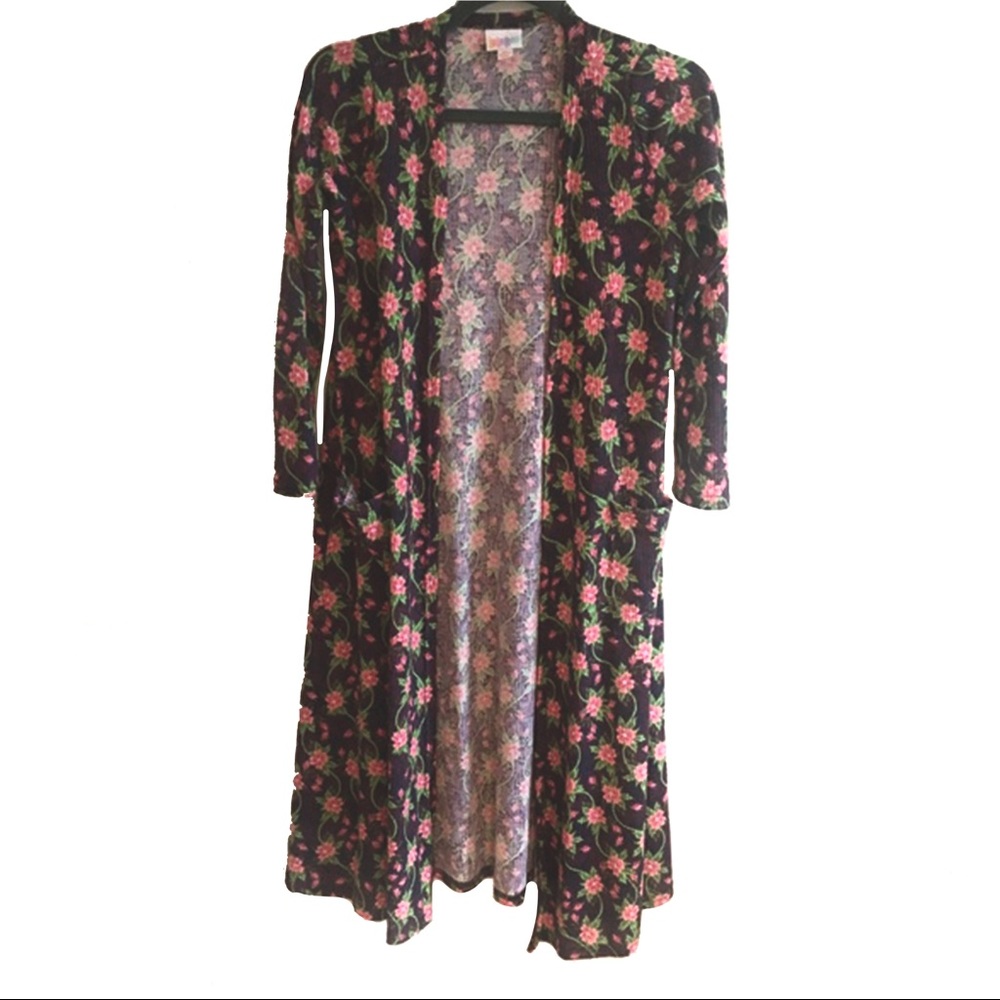 LulaRoe Floral Long Sarah Duster Cover-Up